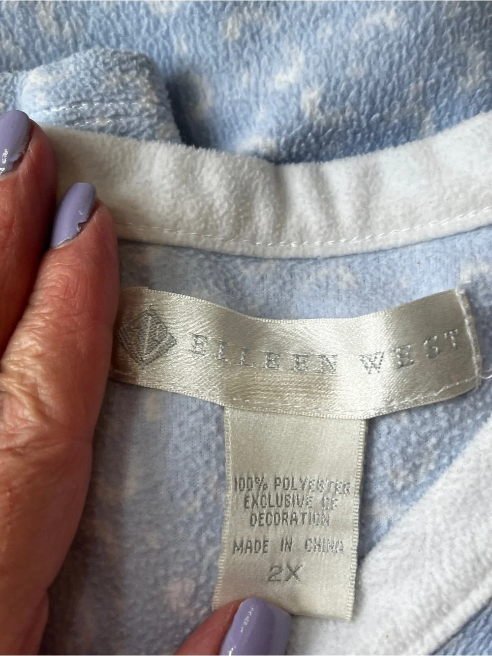 Eileen West Light Blue Microfleece Pajama Set